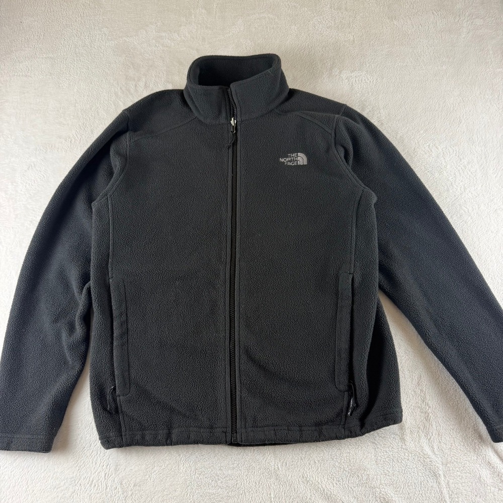 The North Face Fleece Jacket FlashDry Mens Medium Black Full Zip Hiking Outdoor